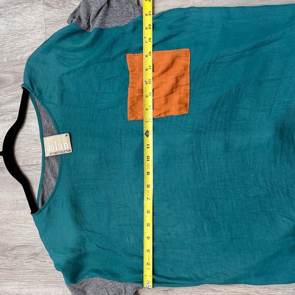 Dolan Left Coast‎ Anthropology Womens Med Teal Gray Long Sleeve Colorblock Top - Picture 5 of 5